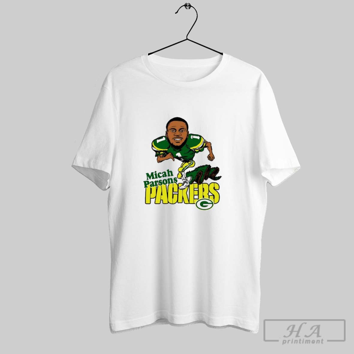 Micah Parsons Green Bay Packers Football Homage Bighead Caricature