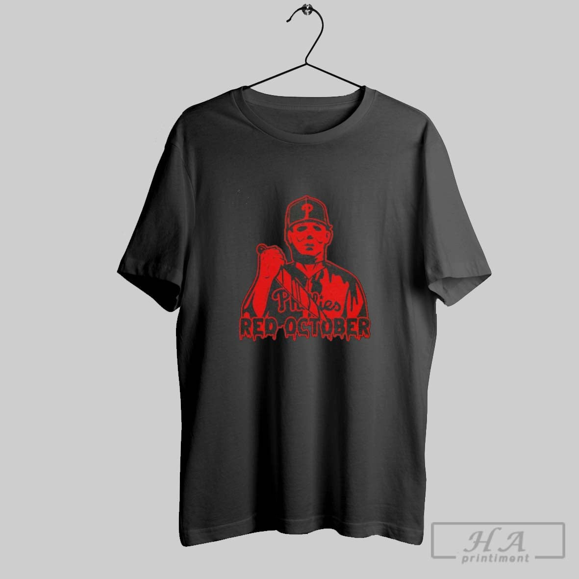 Michael Myers Red October Philadelphia Phillies Halloween TShirt