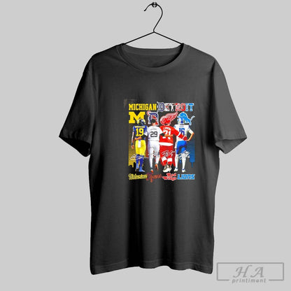 Michigan Detroit 4 Teams Skyline Signatures Sweatshirt Modern