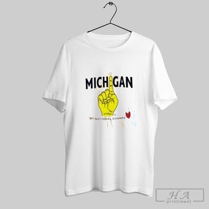 Michigan Wolverines 97 National Champions Hand Hoodie Premium Design