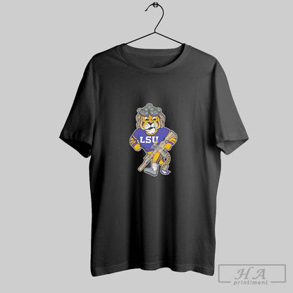 Mike Tiger Lsu Tigers Mascot Military Rifle Cartoon Tank Top Premium