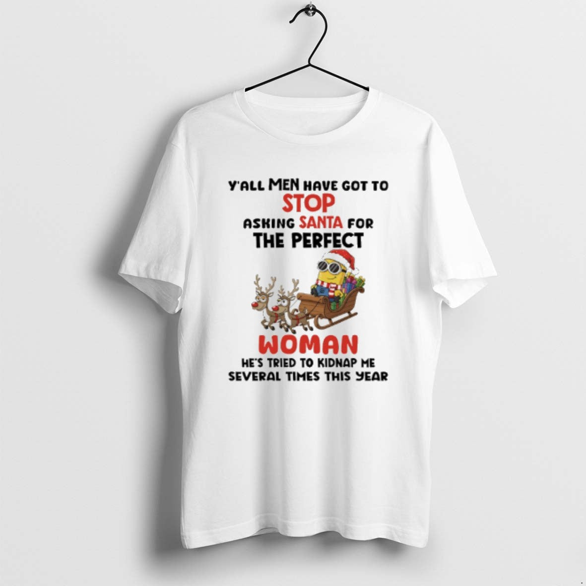 Minion Tall Have Got To Stop Asking Santa Tank Top Designer Style