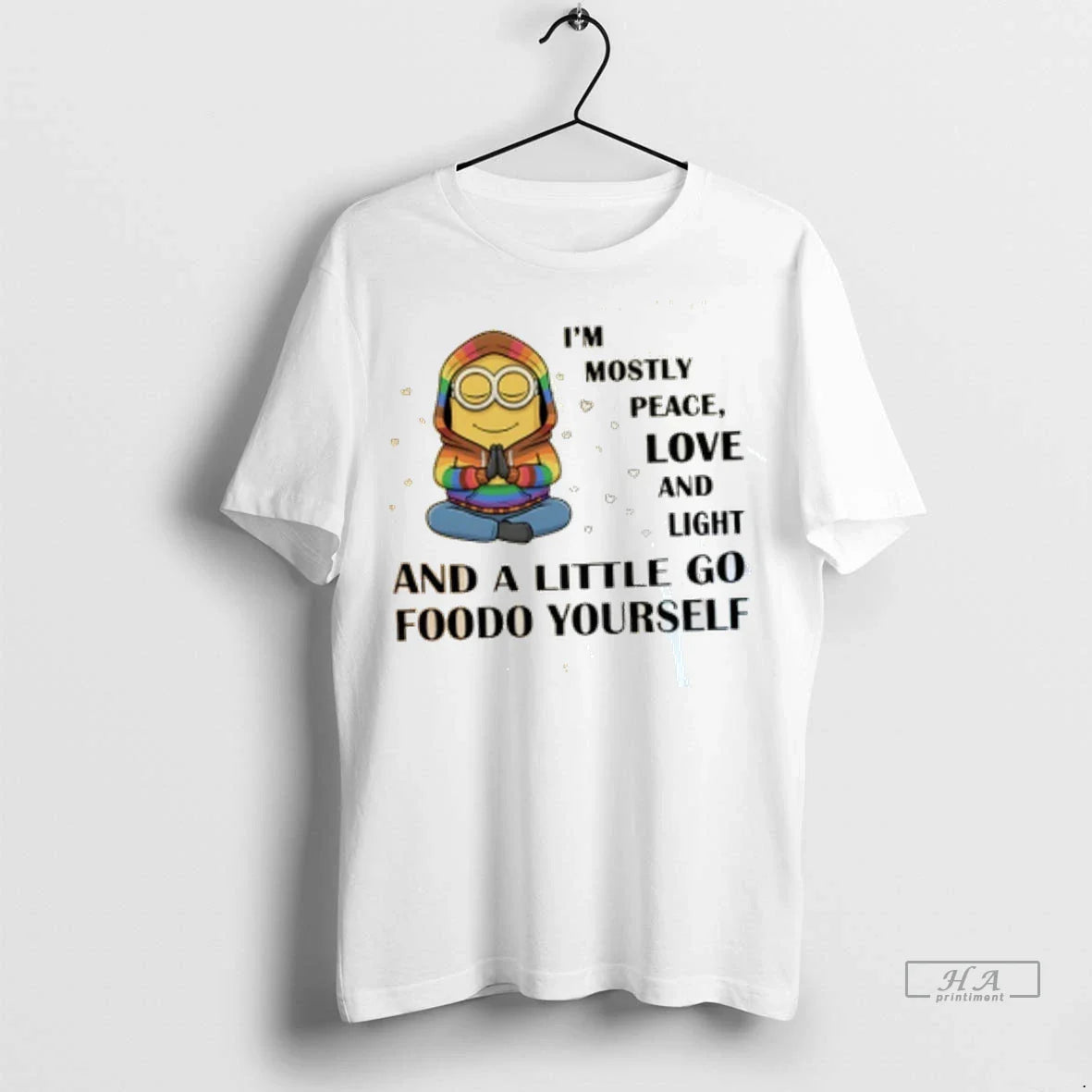 Minion Yoga Im Mostly Peace Love And Light And Little Go Foodo