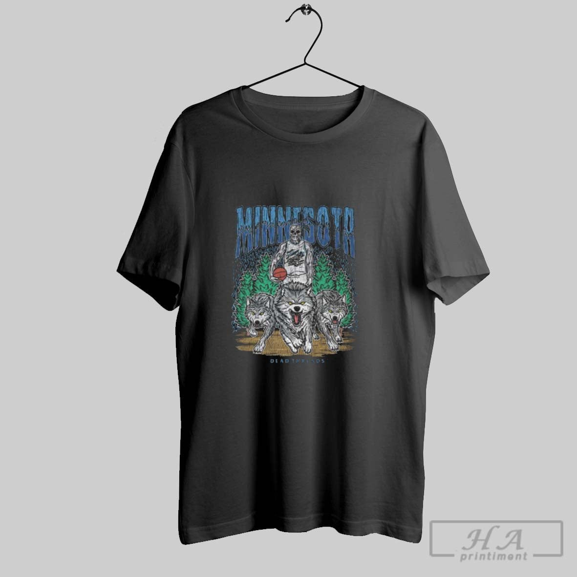 Minnesota Timberwolves Basketball Dt Skeleton Long Sleeve Premium