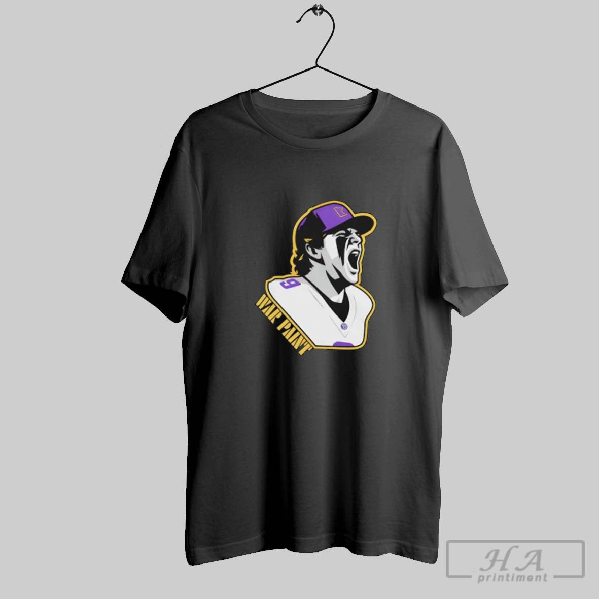 Minnesota Vikings War Paint Football Player Number 9 Long Sleeve