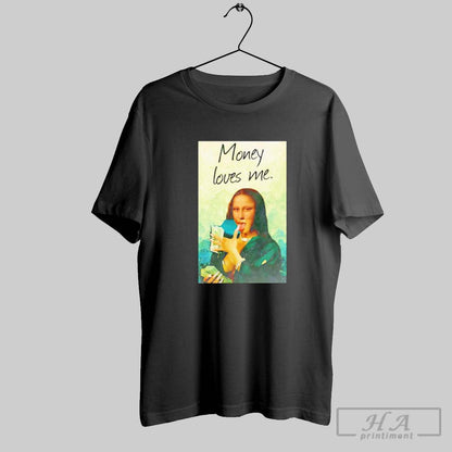 Mona Lisa Holding Money Meme Long Sleeve Retro Apparel