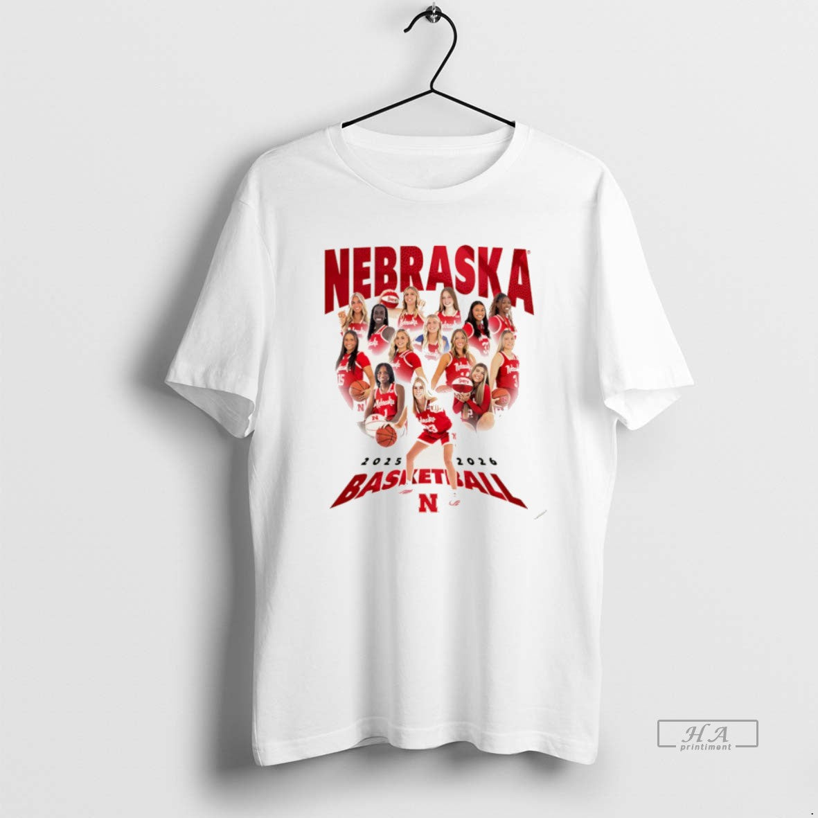 Nebraska Womens Basketball Team 2025 2026 Collage TShirt Trendy Art