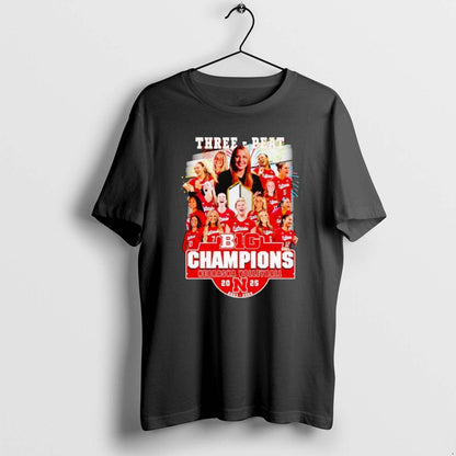 Nebraska Volleyball 2025 Big 10 Champions Three Peat Long Sleeve
