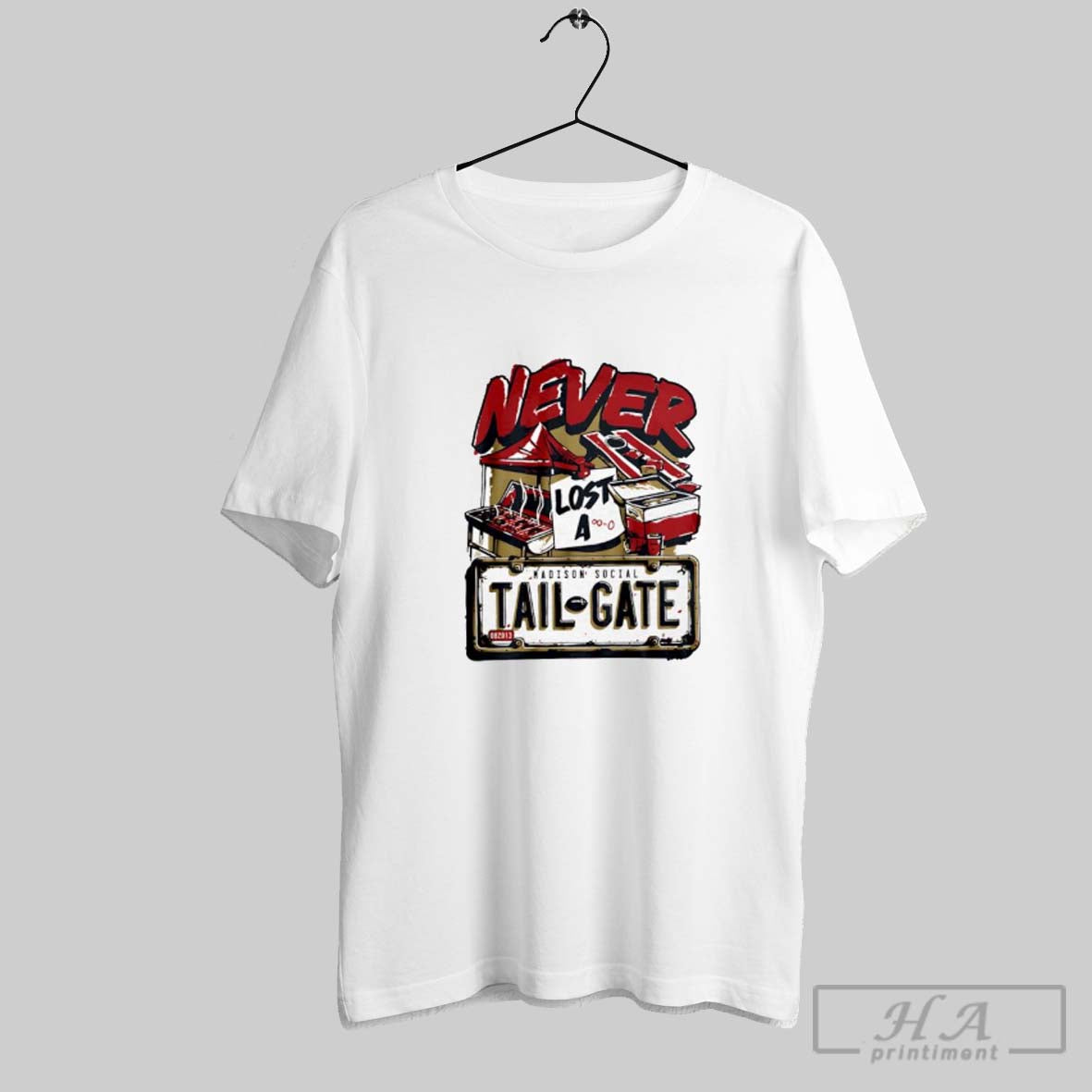 Never Lost Tail Gate Madison Social Can Pocket Ladies Sweatshirt