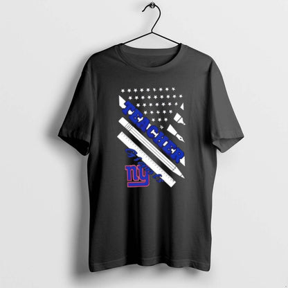New York Giants Football X Teacher American Flag Long Sleeve Modern