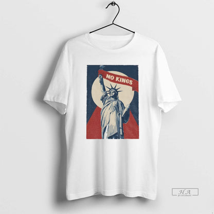 No Kings Statue Liberty Democracy Protest Anti Trump Tee Retro
