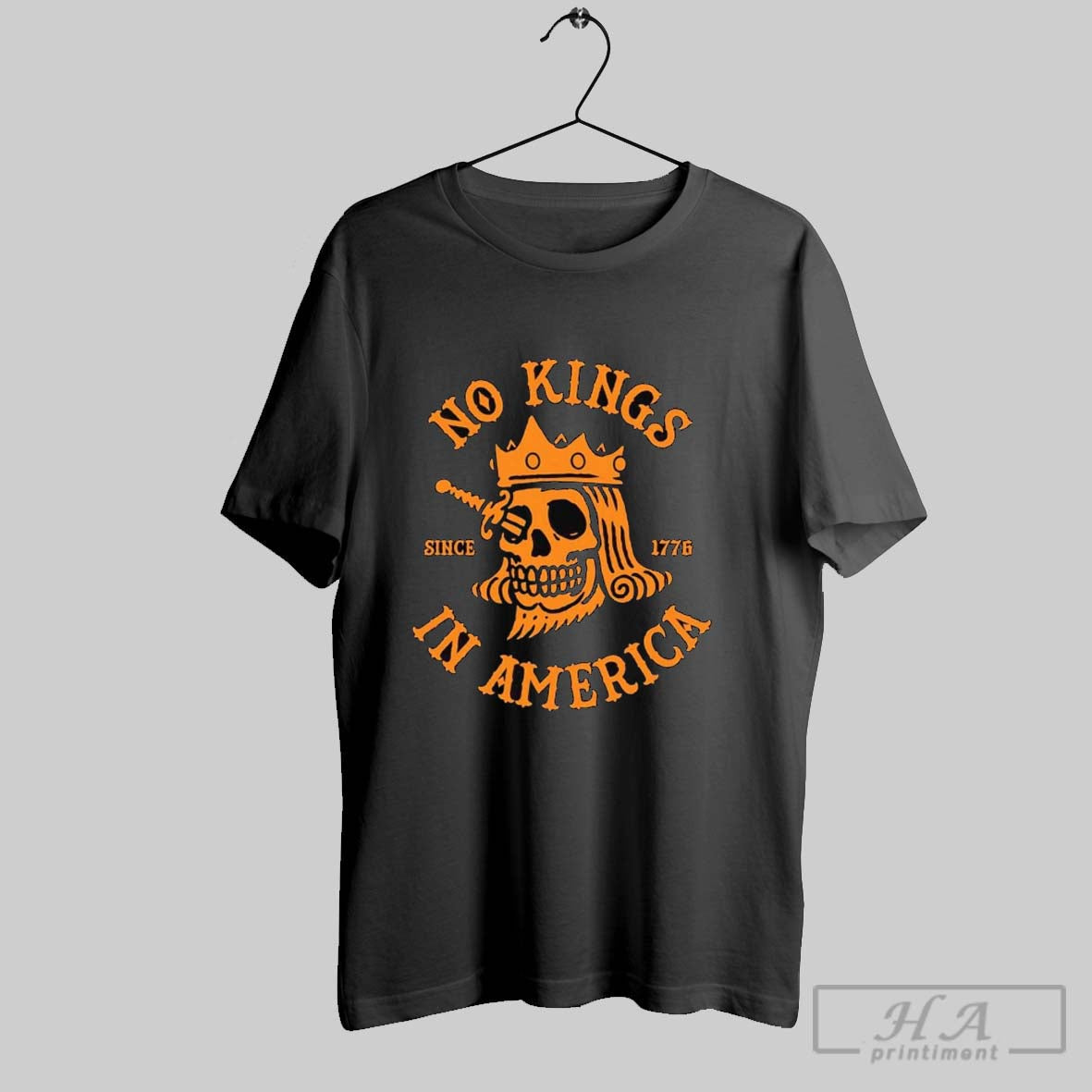 No Kings Skull America Since 1776 Halloween Long Sleeve Vintage Art