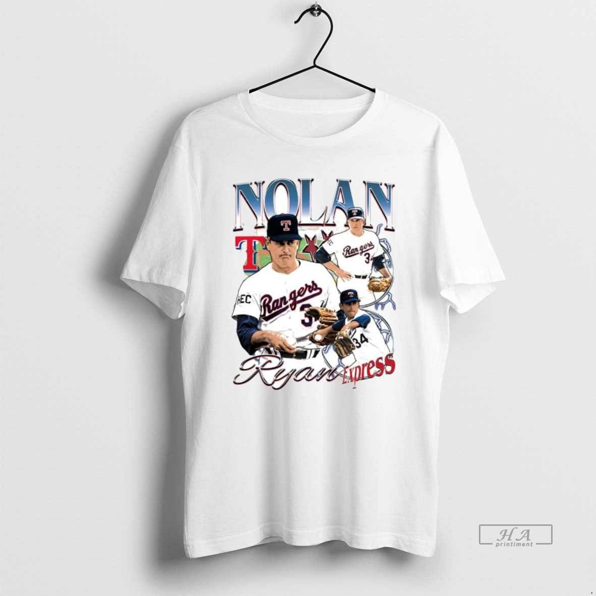 Nolan Ryan Express Picture Collage Texas Rangers Long Sleeve Designer