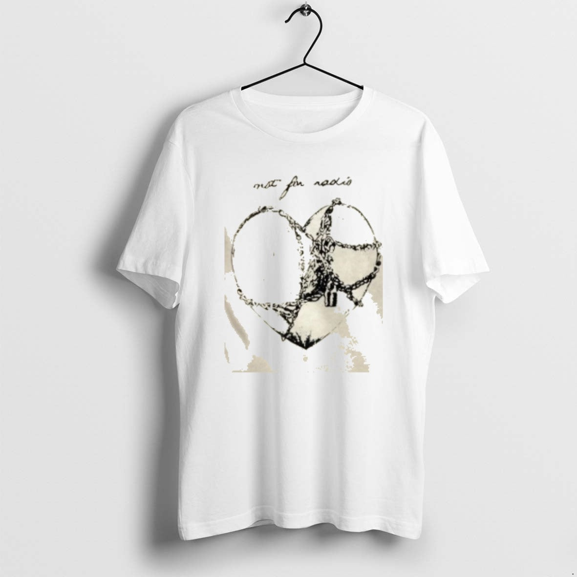 Not Radio Chain Heart Sweatshirt Retro Art