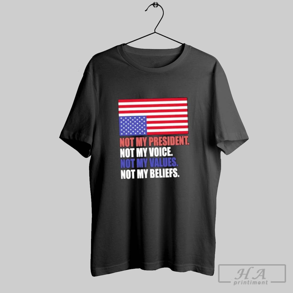 Not My President Voice Values And Beliefs Us Flag Tank Top Elegant