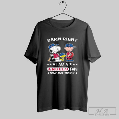 Los Angeles Angels Baseball Snoopy Woodstock Charlie Brown Damn Right