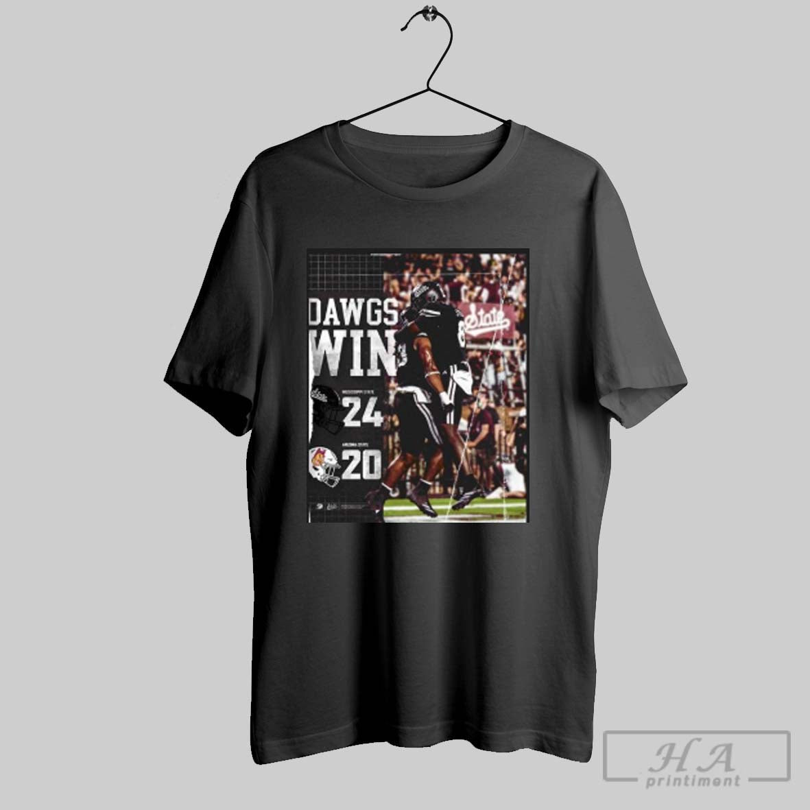 Msu Bulldogs Win 24 20 Arizona State Sun Devils Long Sleeve Retro Art