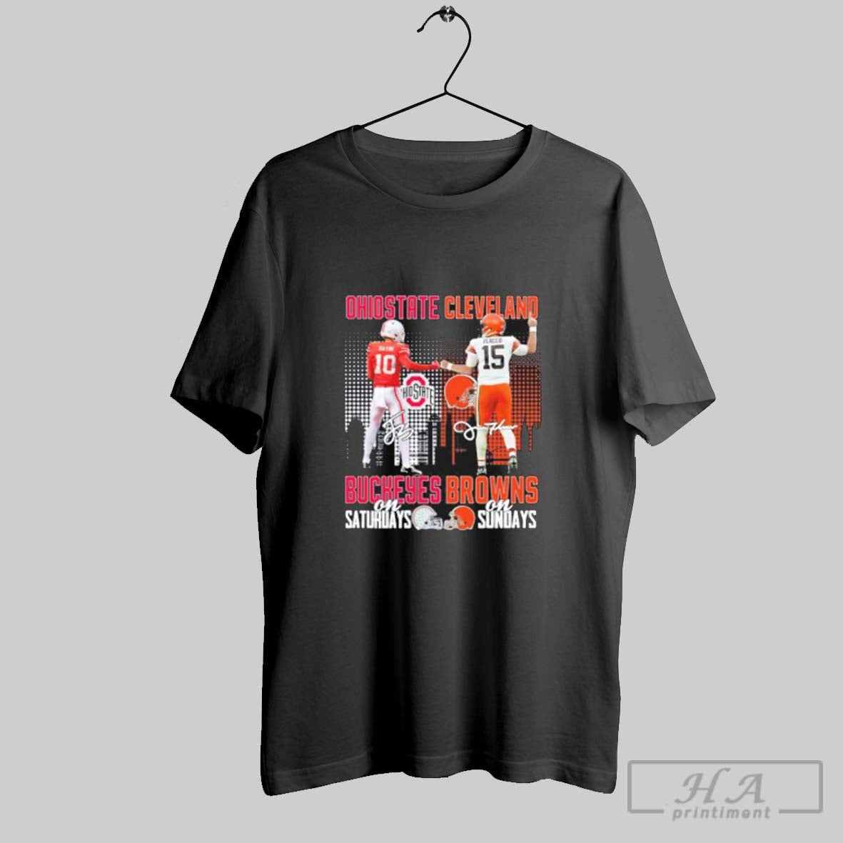 Sayin Buckeyes Saturdays And Flacco Browns Sundays Tee Modern Merch