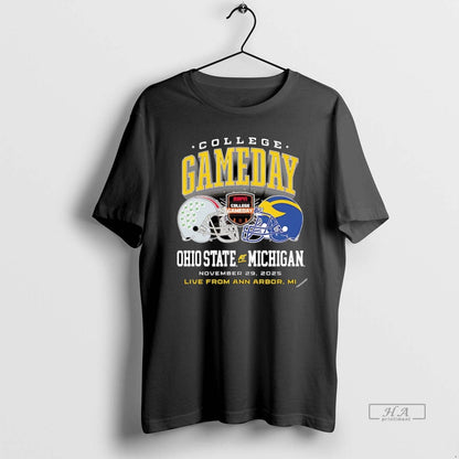 Ohio State Vs Michigan 2025 College Gameday Helmets Shirt Unique