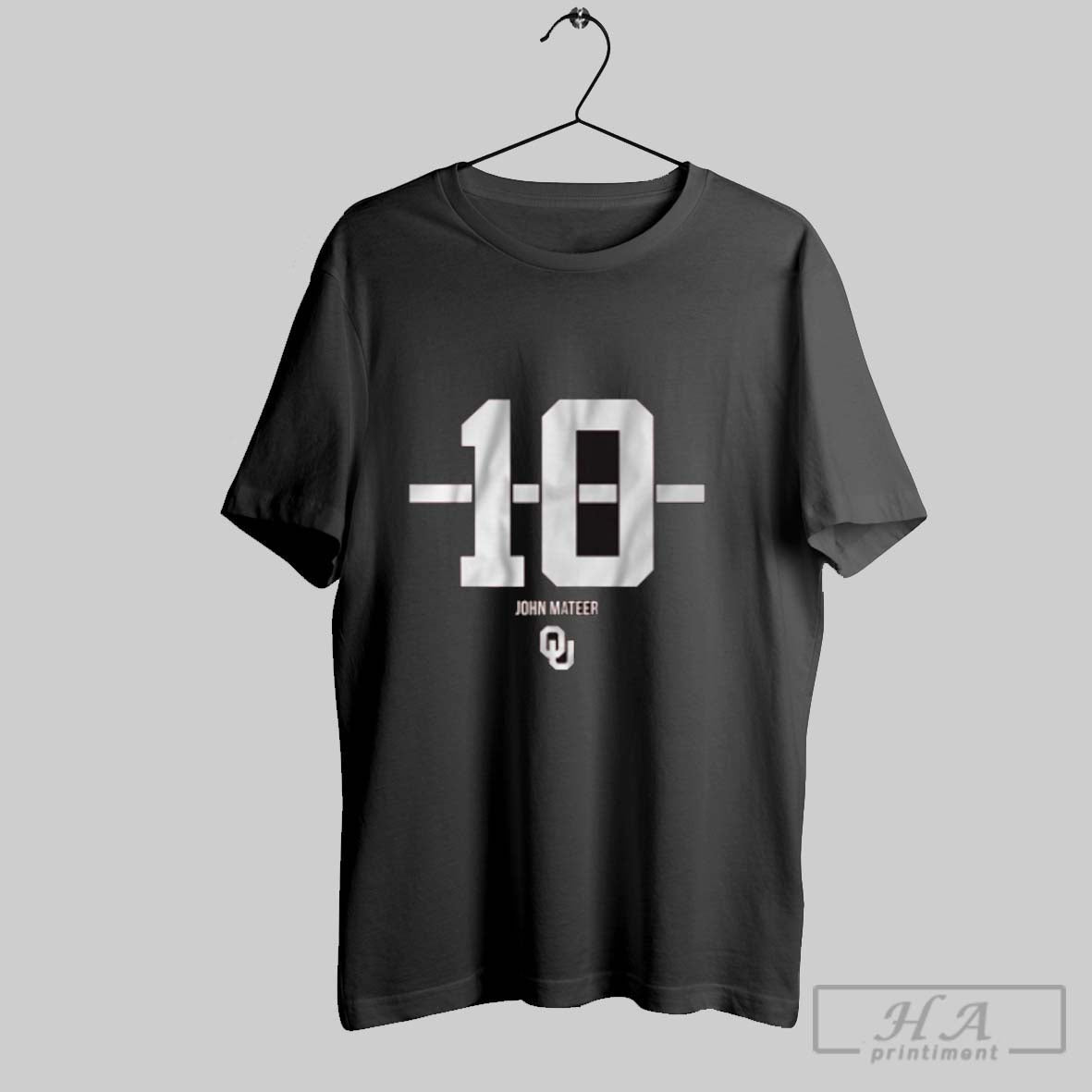 Oklahoma Sooners Football Ncaa John Mateer 10 Stripe Tee Elegant Art