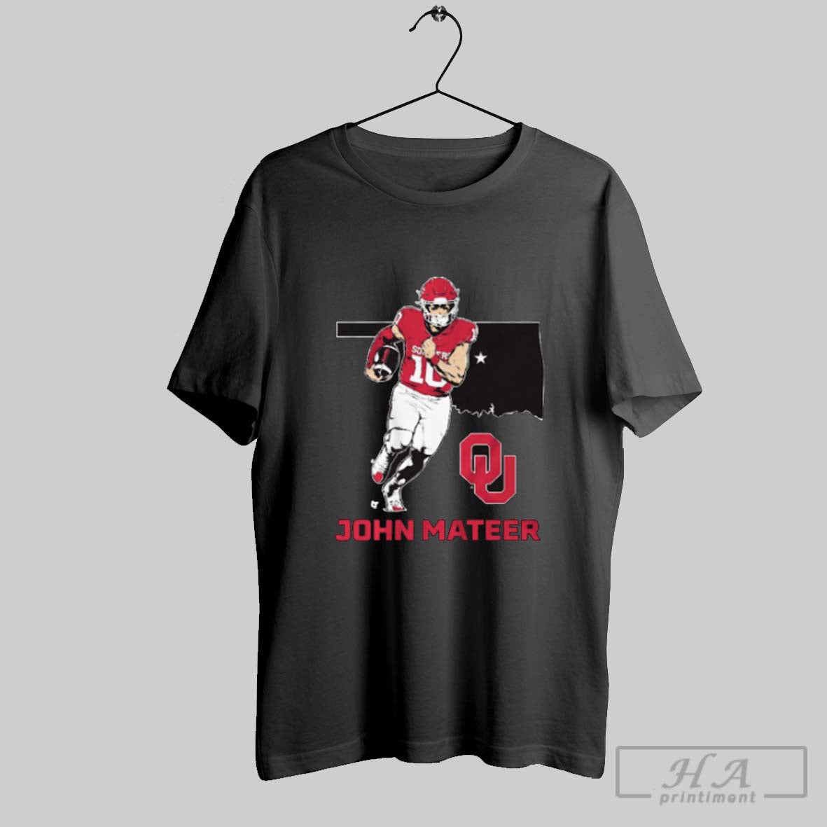Oklahoma Sooners Football Ncaa John Mateer State Star TShirt Modern