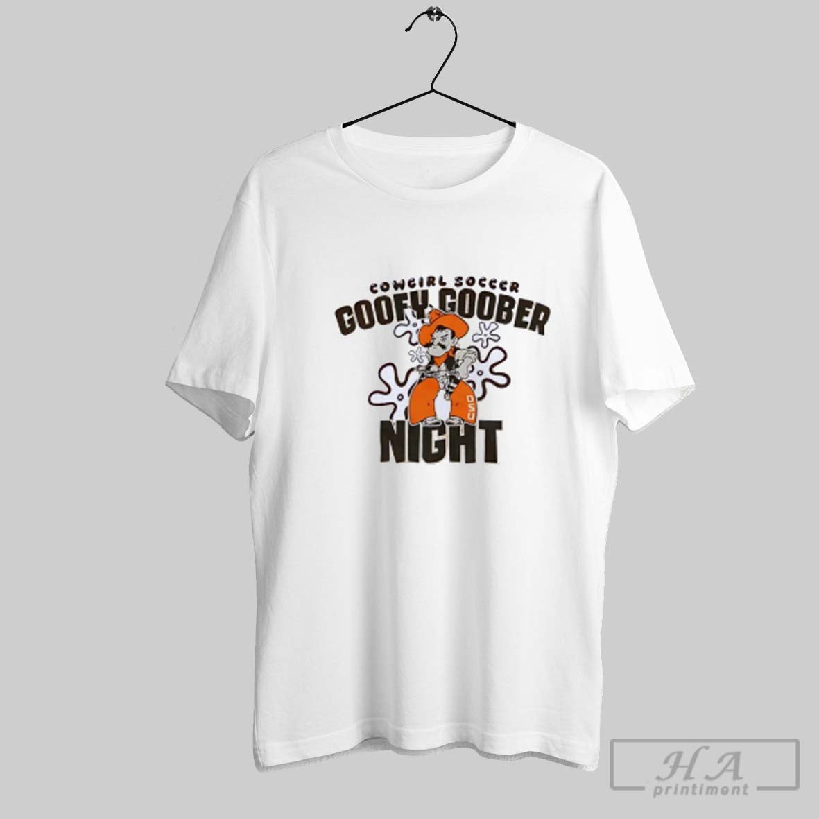 Oklahoma State Cowboys Soccer Goofy Goober Night Mascot TShirt