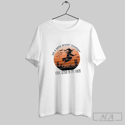 Dark Desert Highway Wind My Hair Halloween Witch Ladies Long Sleeve