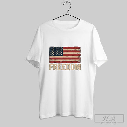 Patriotic Freedom Usa Flag Ladies Tee Authentic Style