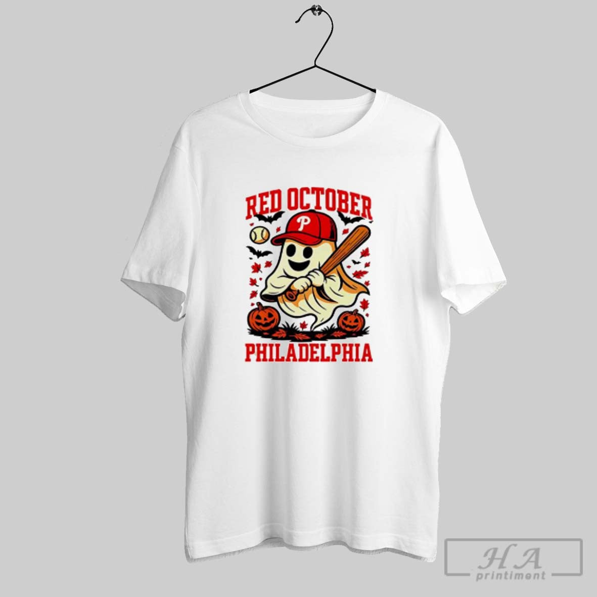 Philadelphia Phillies Baseball Red October Ghost Halloween Fall S