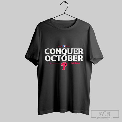 Philadelphia Phillies Conquer October 2025 Mlb Postseason Hoodie