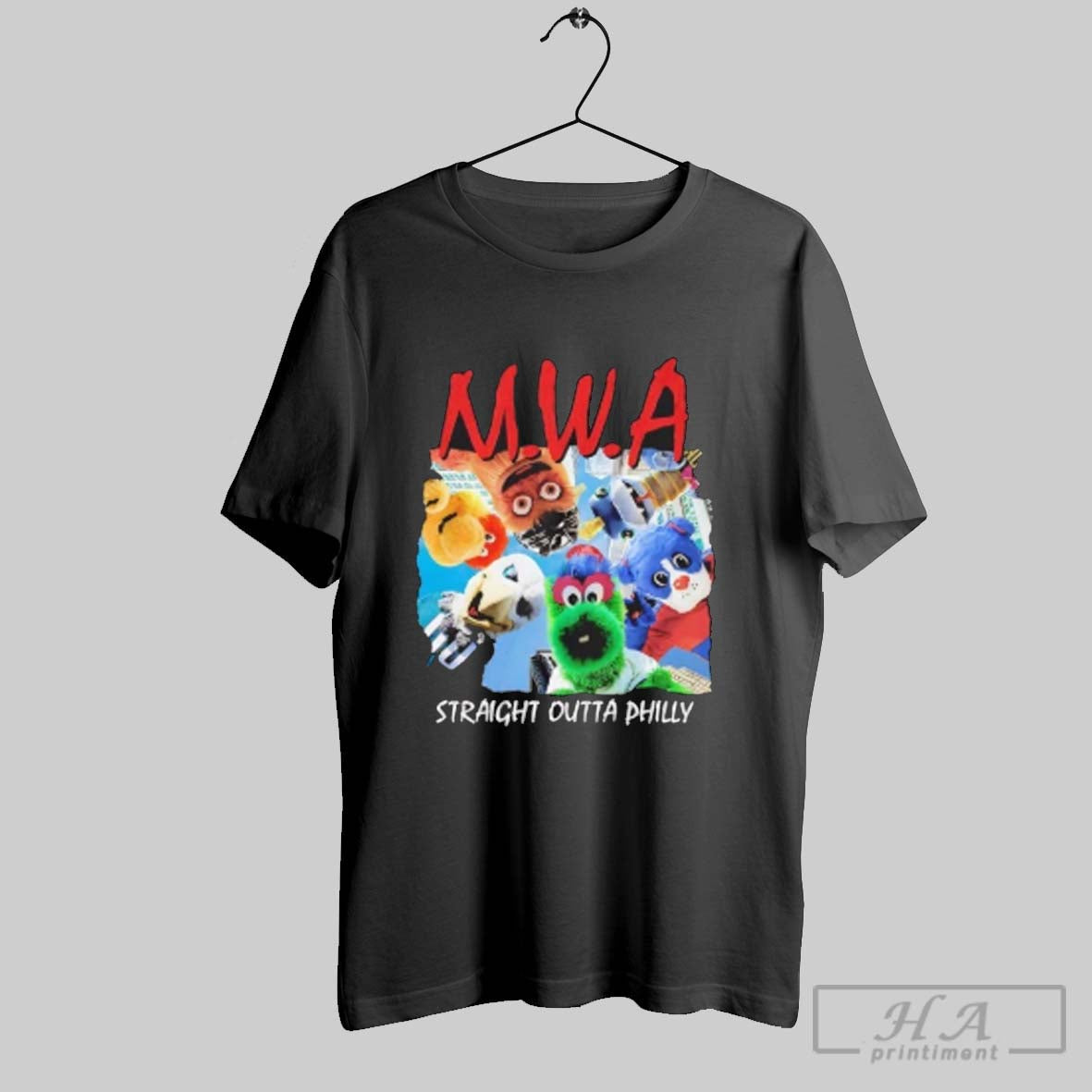 Philadelphia Sports Mascots Mwa Strainght Outta Philly Long Sleeve