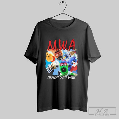 Philadelphia Sports Mascots Mwa Strainght Outta Philly Long Sleeve