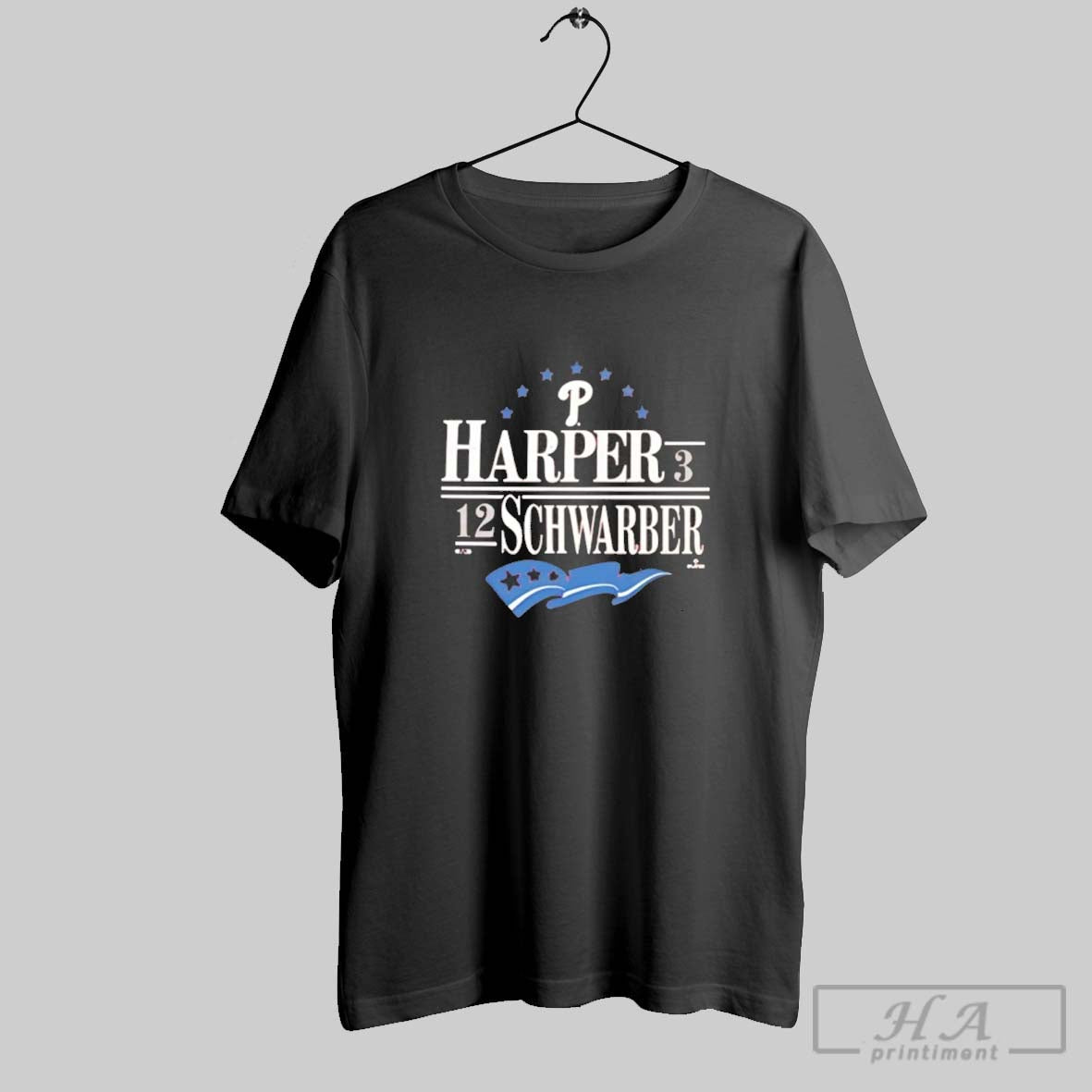 Philaelphia Phillies Schwarber And Harper Racer Mlb Player Tee Retro
