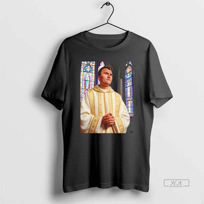 Pope Charlie Kirk Photo TShirt Vintage Art