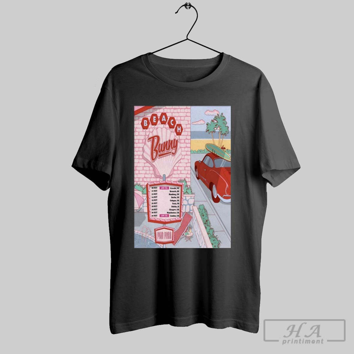Poster Beach Bunny Pom Poko 2025 Uk Eu Tour October 09 22 2025 Shirt