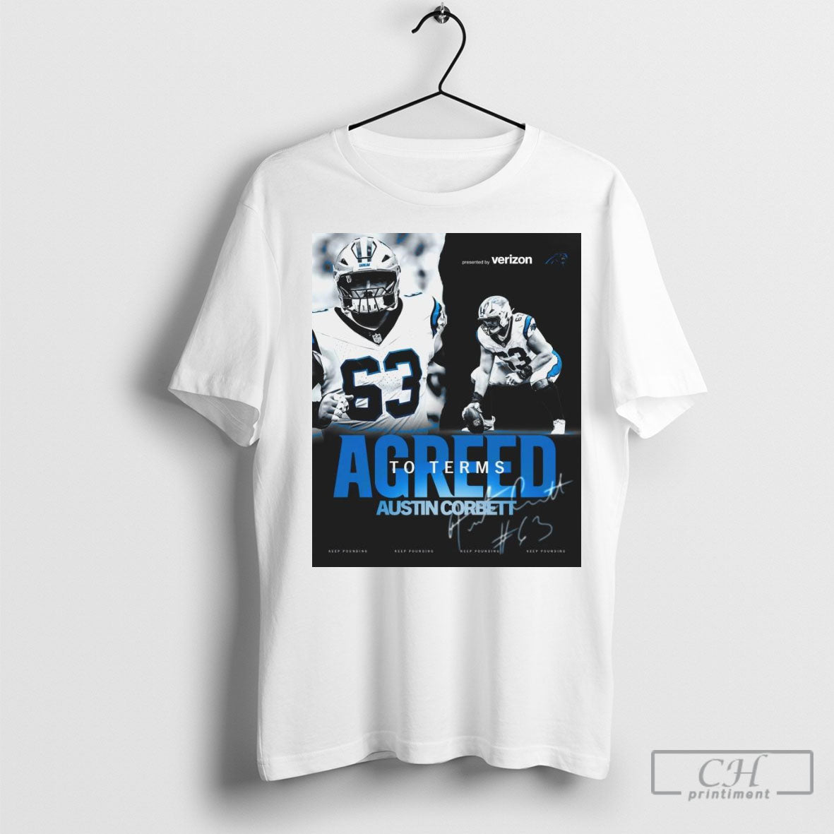Poster Carolina Panthers Football Agree To Terms Austin Corbett Keep