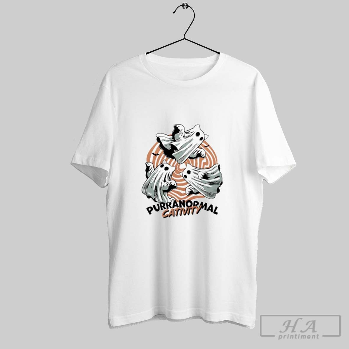 Purranormal Cativity Ghost Cat Halloween Ladies Long Sleeve Authentic