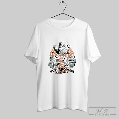Purranormal Cativity Ghost Cat Halloween Ladies Long Sleeve Authentic