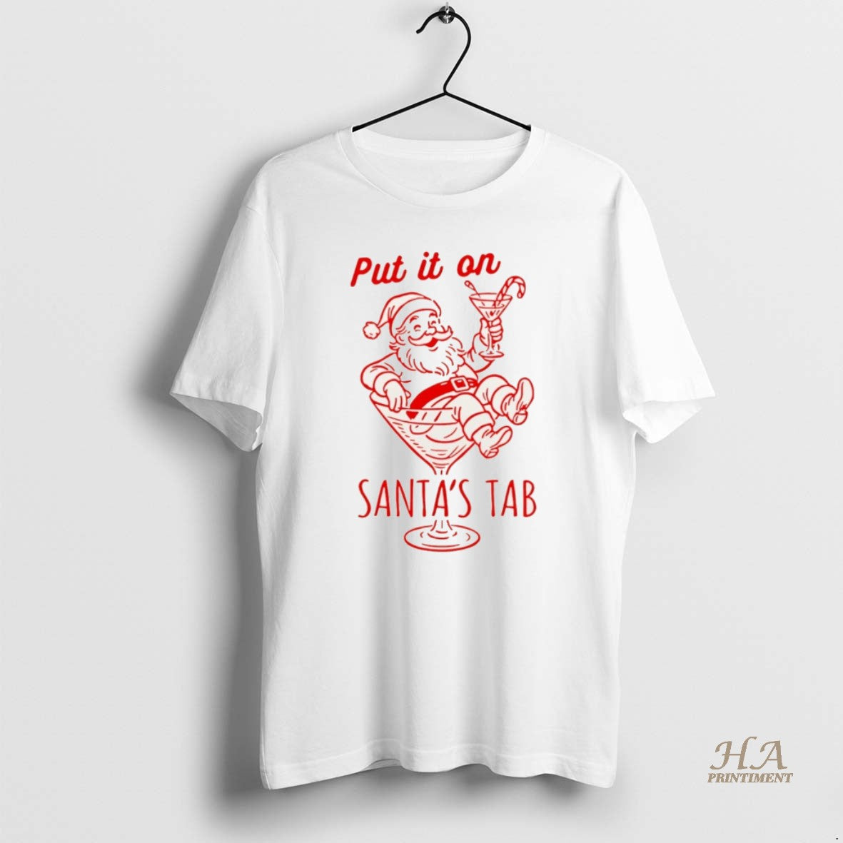Put It Santas Tab Santa TShirt Modern Style