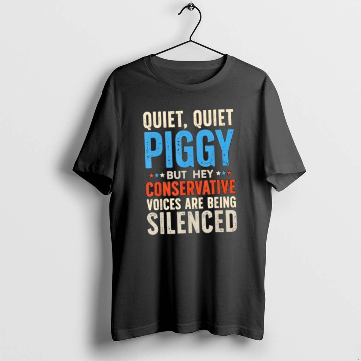 Quiet Piggy Conservative Voices Silenced Sarcastic Tank Top Designer