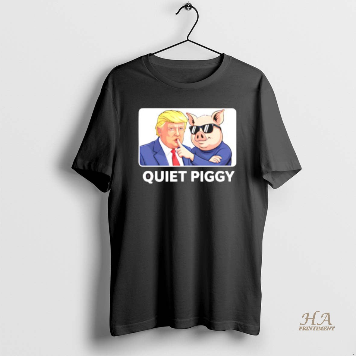 Quiet Piggy Political Pig And Trump Long Sleeve Exclusive Apparel