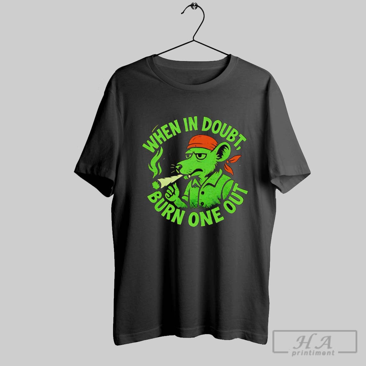 Rat Smoking When Doubt Burn One Out Long Sleeve Classic Fashion