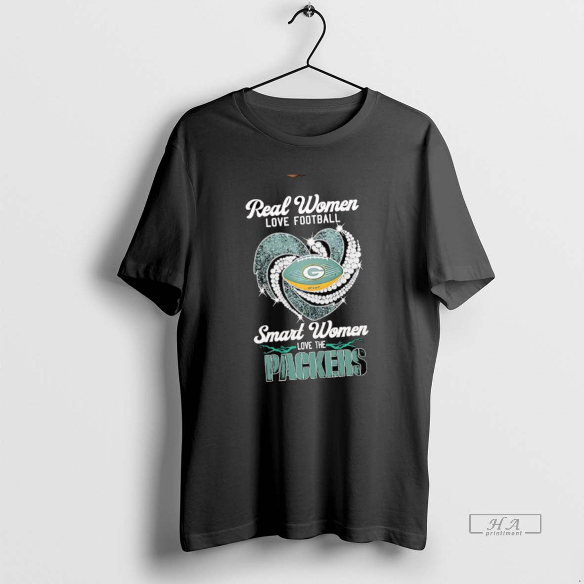 Real Love Football Smart Love Green Bay Packers Heart Logo Sweatshirt