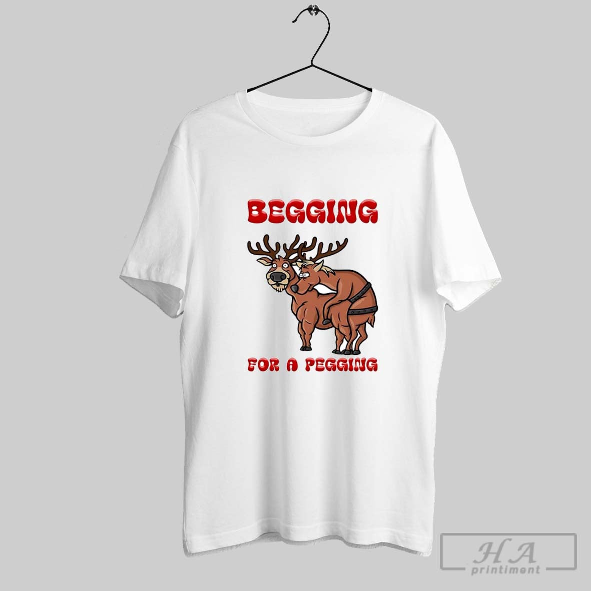 Reindeer Begging Pegging Hoodie Vintage Collection