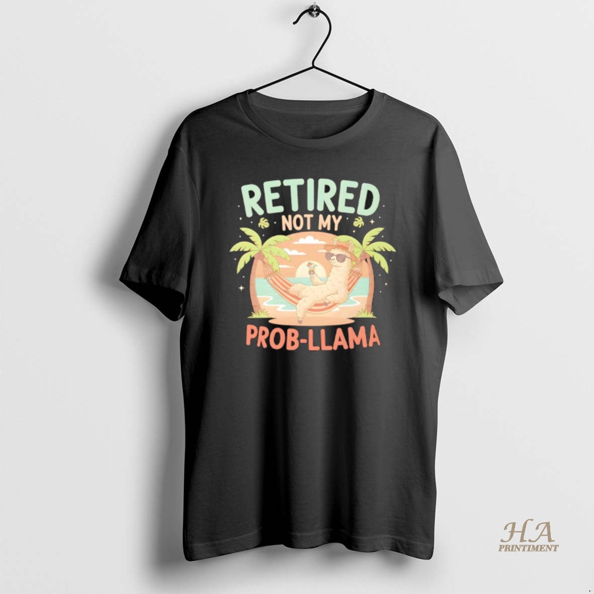 Retired Not My Prob Llama Shirt Vintage Design