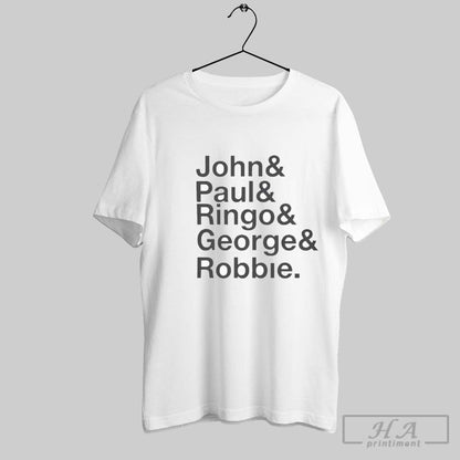 Robbie Williams Wearing John Paul Ringo George And Robbie Sweatshirt