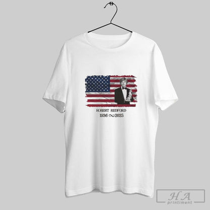 Robert Redford Usa Flag Rip 1936 2025 TShirt Premium Art