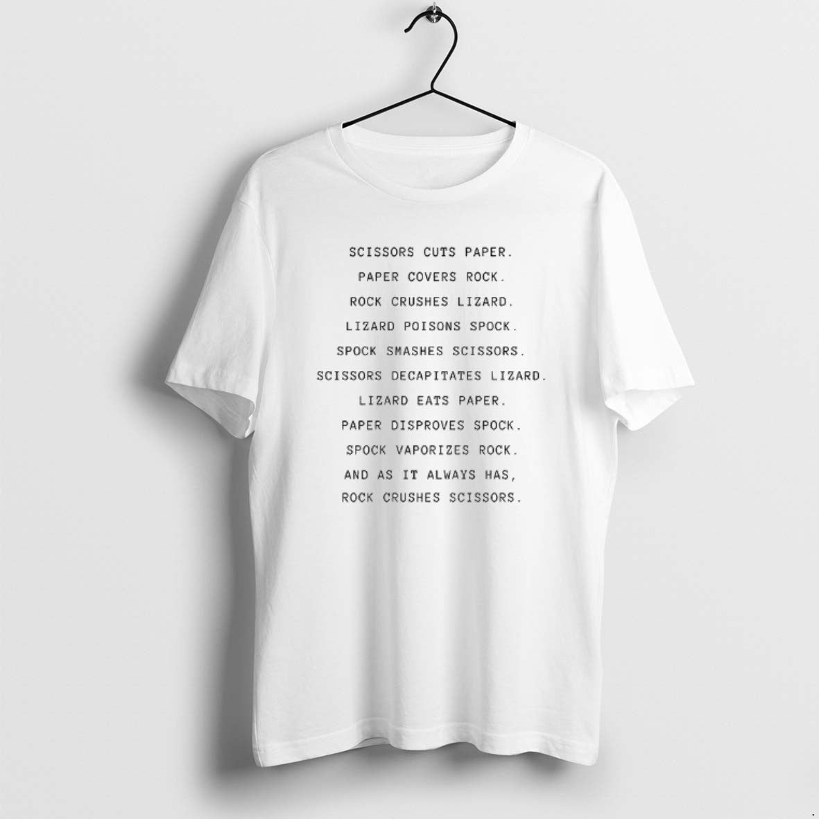 Rock Paper Scissors Lizard Spok Big Bang Theory TShirt Modern Apparel