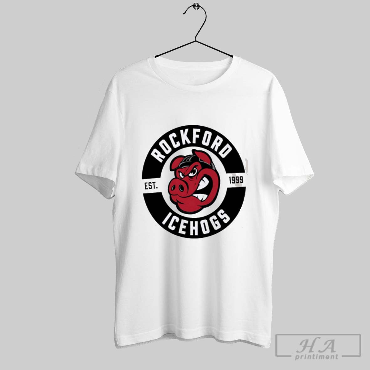 Rockford Icehogs Est 1999 Logo Home Games White Tee Retro Gift