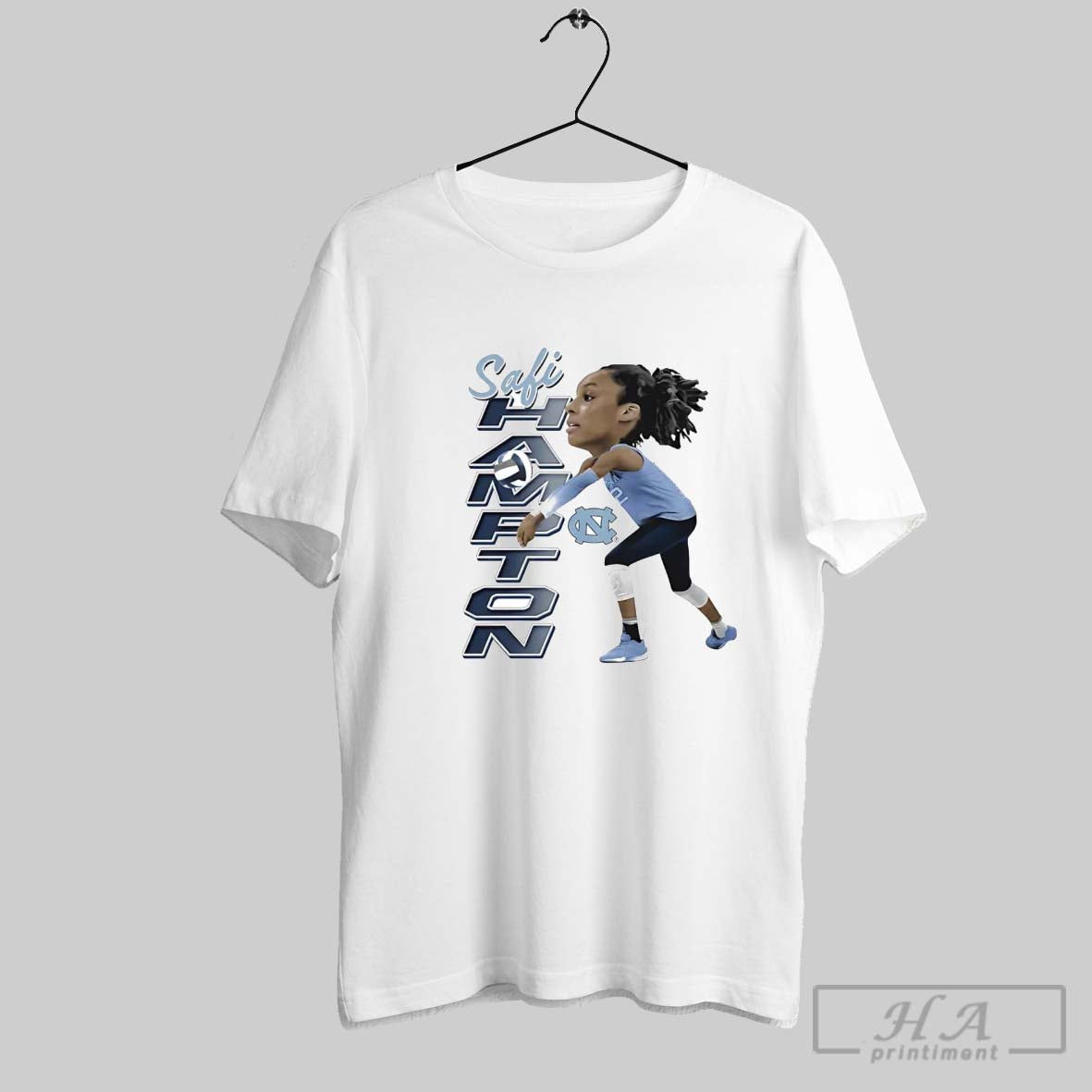 Safi Hampton Bumping Caricature Unc Volleyball Shirt Premium